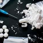 Stimulant drugs, bagged pills, crushed pills, and syringes